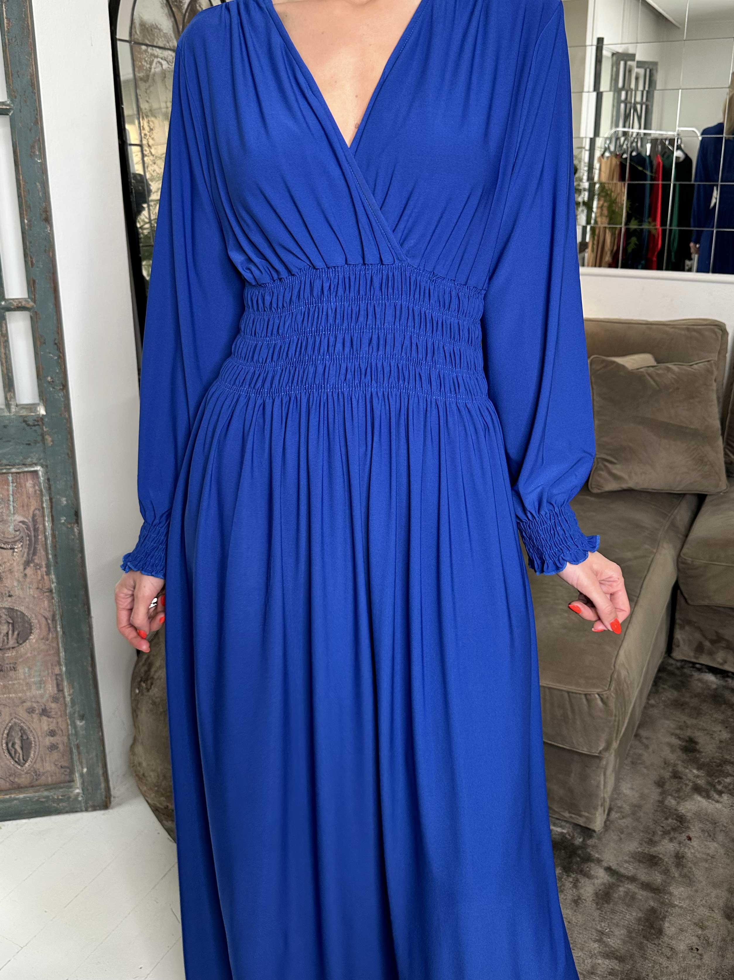 Pams Plain L/S - Elastisk klänning med smock och långa ärmar